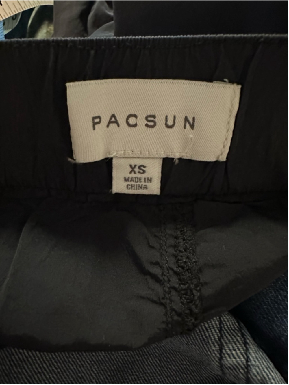 Women's PacSun Wide Leg Jeans XS Blue Black denim nylon Y2K high-rise baggy - Picture 2 of 6
